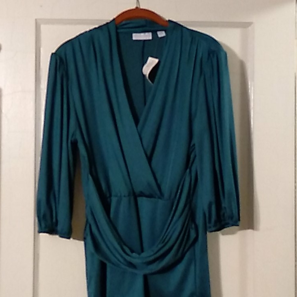 NY&Co Teal Stretchy Top Med NWT